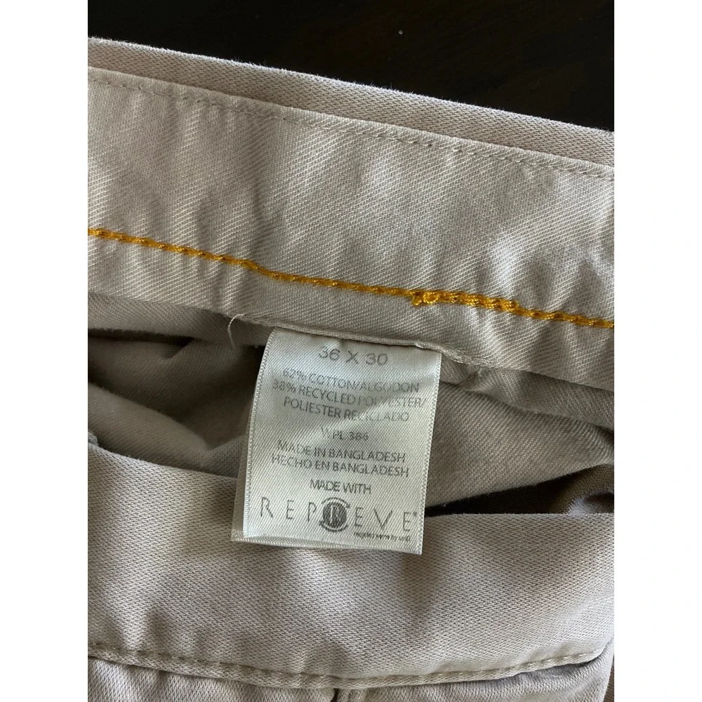 Haggar Pants Men's 36 Life‎ Khaki Slim Fit Cropped Chino Pants